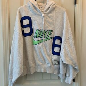 Nike Circa 96 Line Women's Hoodie Size Small Relaxed Fit Gray 90s